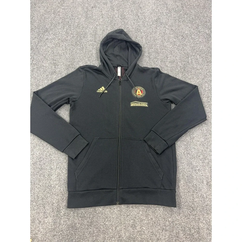 Atlanta United FC Hoodie Sweatshirt Mens Medium Black MLS Soccer Adidas Full Zip